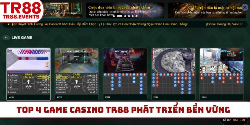 TOP 4 game casino TR88 phát triển bền vững